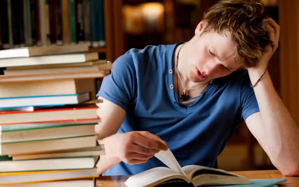 young man experiencing exam stress or test anxiety